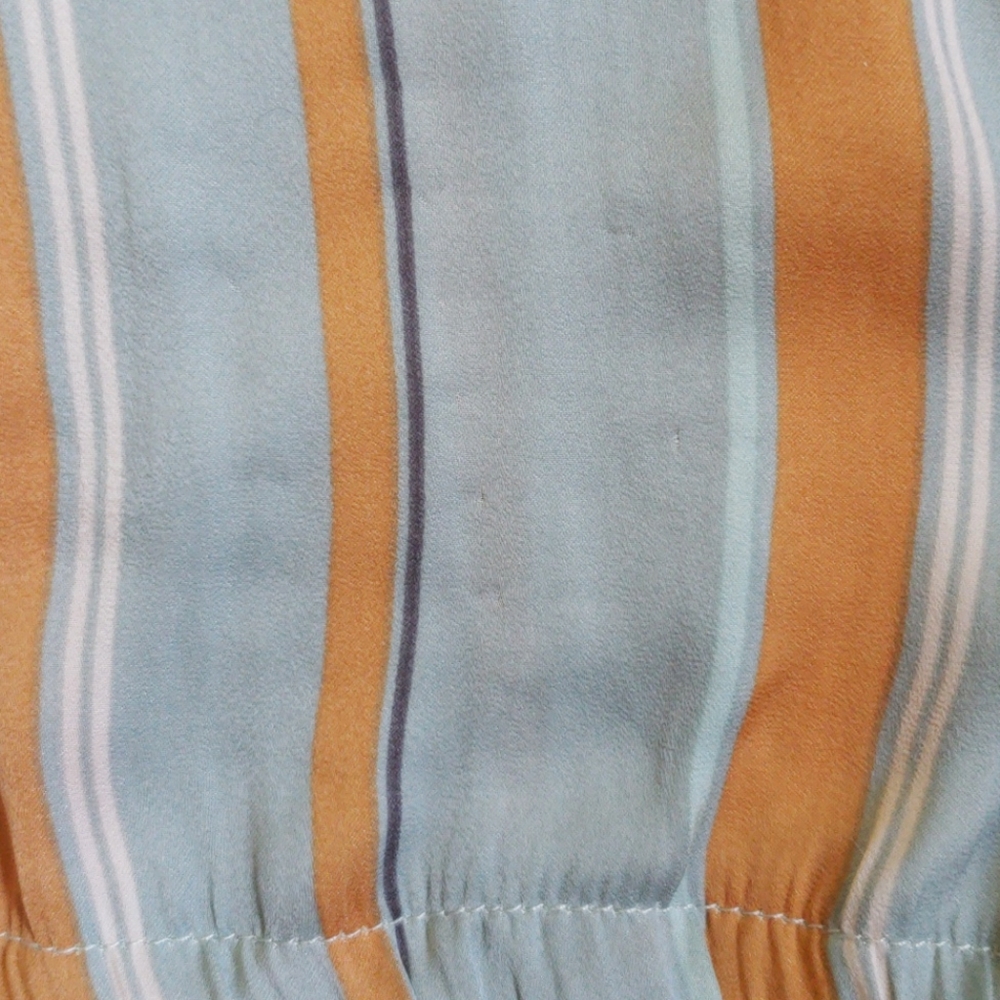 AQUA STRIPED SATIN ROMPER - Picture 4 of 16